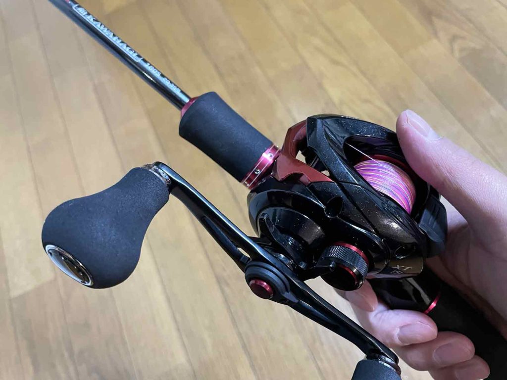 たまたまリールとロッドの色が同じで専用タックルみたいな感じになった